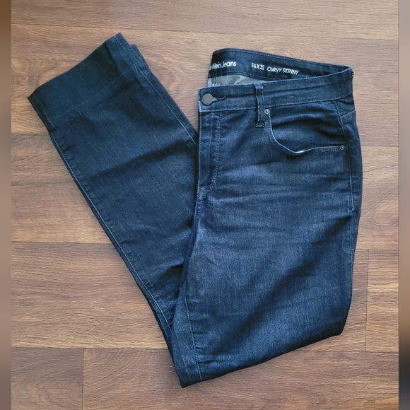 Calvin Klein Curvy Skinny Jeans, Women's 16, Classic Deep Blue Denim Wash - Picture 1 of 9